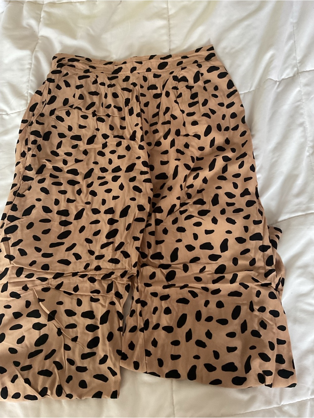Beige and Black Printed Tiered Skirt - Women's Boot Cut & Flare